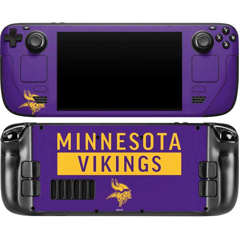 NFL Minnesota Vikings Purple Performance Series Steam Deck Handheld Gaming Computer OLED Skin