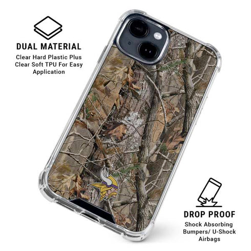 NFL Minnesota Vikings Realtree AP Camo iPhone 15 Clear Case