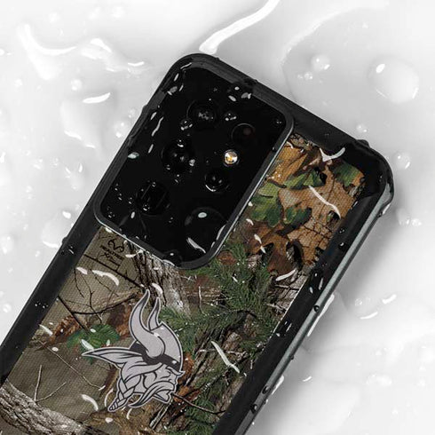 NFL Minnesota Vikings Realtree Xtra Green Camo Galaxy S24 Ultra Waterproof Case