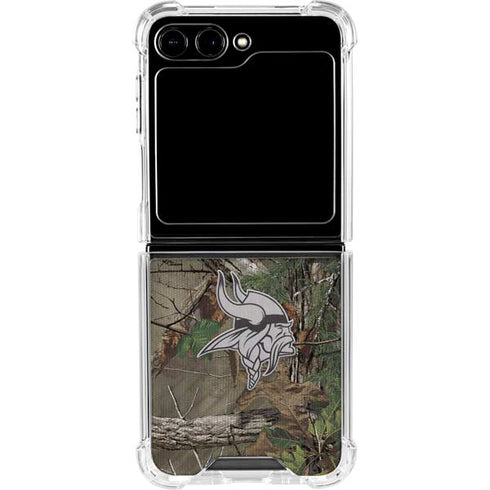 NFL Minnesota Vikings Realtree Xtra Green Camo Galaxy Z Flip6 Clear Case