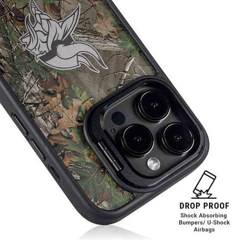 NFL Minnesota Vikings Realtree Xtra Green Camo iPhone 15 Pro Kickstand Case