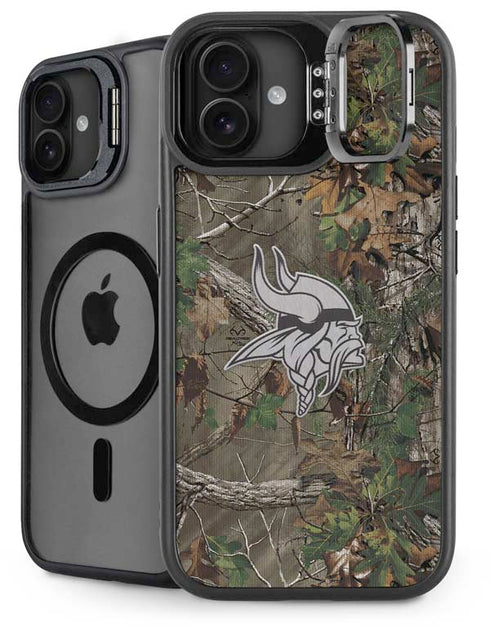 NFL Minnesota Vikings Realtree Xtra Green Camo iPhone 16 Plus Kickstand Case