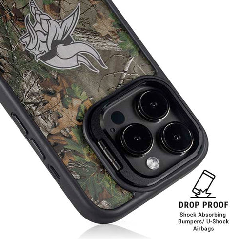 NFL Minnesota Vikings Realtree Xtra Green Camo iPhone 16 Pro Max Kickstand Case