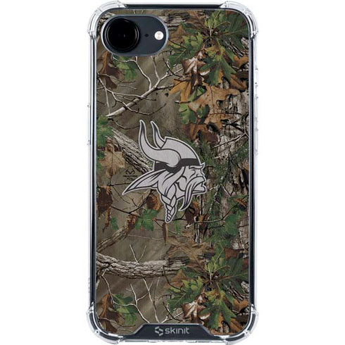 NFL Minnesota Vikings Realtree Xtra Green Camo iPhone 16e Clear Case