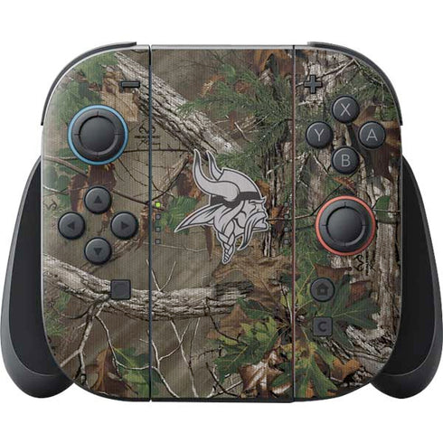 NFL Minnesota Vikings Realtree Xtra Green Camo Nintendo Switch 2 (2025) Joy-Con Controller Skin