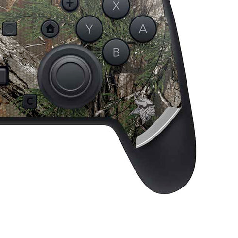 NFL Minnesota Vikings Realtree Xtra Green Camo Nintendo Switch 2 (2025) Pro Controller Skin