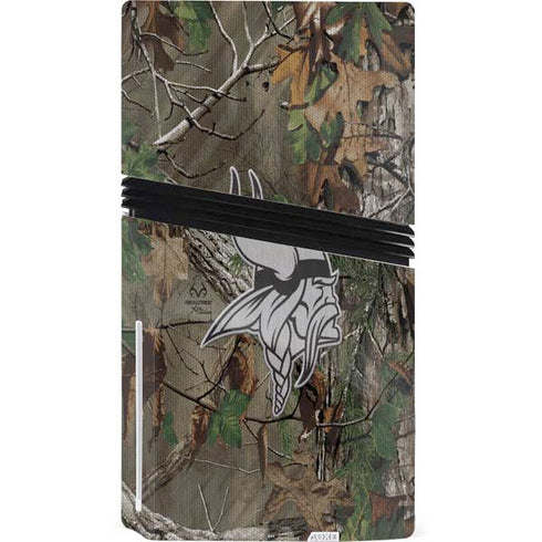 NFL Minnesota Vikings Realtree Xtra Green Camo PS5 Pro Disk Bundle Skin