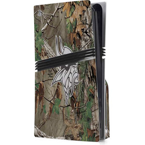 NFL Minnesota Vikings Realtree Xtra Green Camo PS5 Pro Disk Console Skin