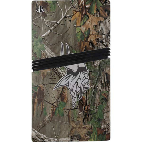 NFL Minnesota Vikings Realtree Xtra Green Camo PS5 Pro Disk Console Skin