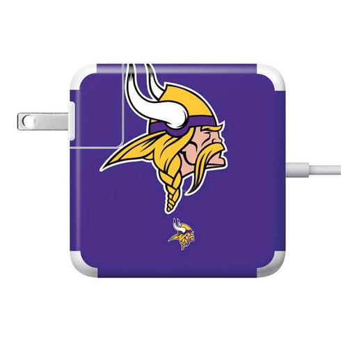 NFL Minnesota Vikings Retro Logo 85W Power Adapter (15 and 17 inch MacBook Pro Charger) Skin