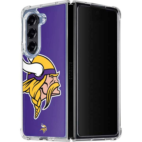 NFL Minnesota Vikings Retro Logo Galaxy Z Fold5 5G Clear Case