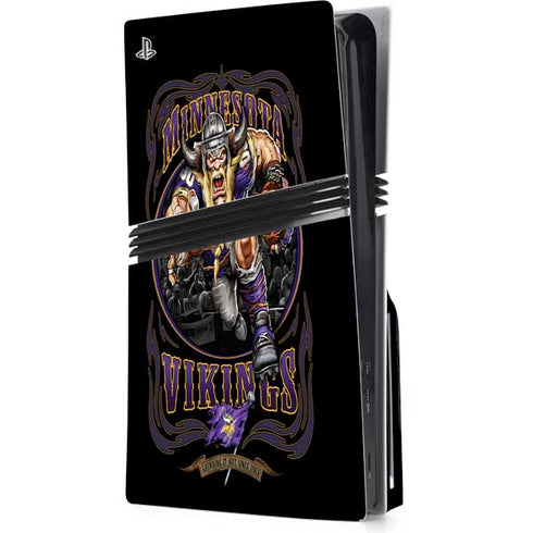 Liquid Blue NFL Minnesota Vikings Running Back PS5 Pro Disk Console Skin
