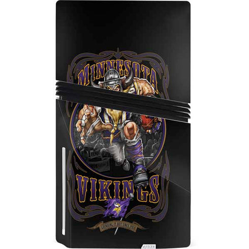 Liquid Blue NFL Minnesota Vikings Running Back PS5 Pro Disk Console Skin