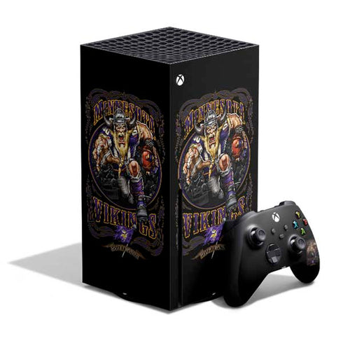 Liquid Blue NFL Minnesota Vikings Running Back Xbox Series X Bundle Skin