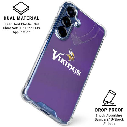 NFL Minnesota Vikings Team Jersey Galaxy S25 Plus Clear Case