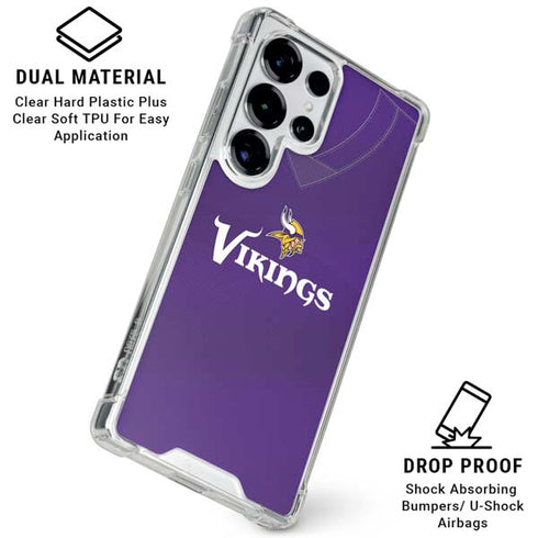 NFL Minnesota Vikings Team Jersey Galaxy S26 Ultra Clear Case