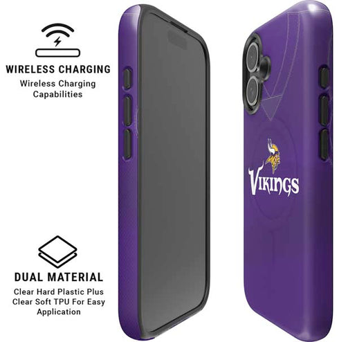 NFL Minnesota Vikings Team Jersey iPhone 16 Plus Magsafe Impact Case