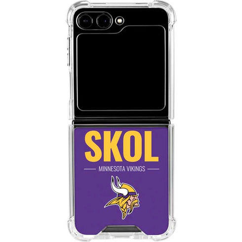 NFL Minnesota Vikings Team Motto Galaxy Z Flip6 Clear Case