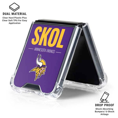 NFL Minnesota Vikings Team Motto Galaxy Z Flip6 Clear Case