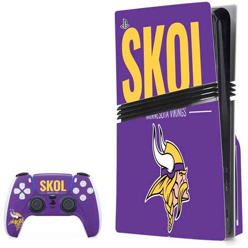 NFL Minnesota Vikings Team Motto PS5 Pro Disk Bundle Skin