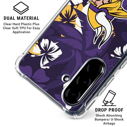 NFL Minnesota Vikings Tropical Print Galaxy A36 5G Clear Case