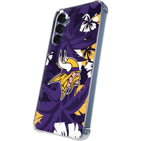 NFL Minnesota Vikings Tropical Print Galaxy A55 5G Clear Case