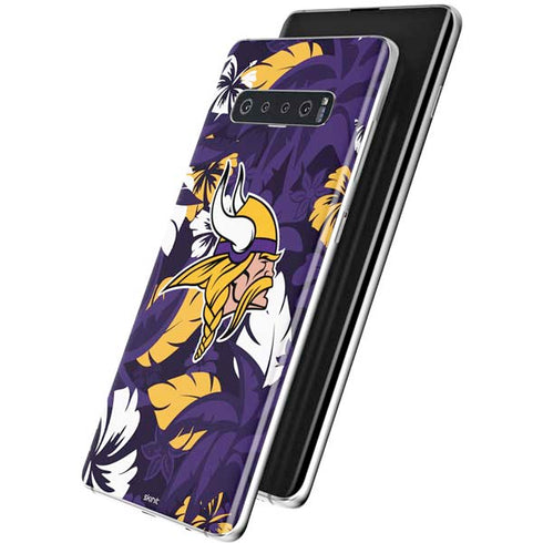 NFL Minnesota Vikings Tropical Print Galaxy S10 Skin