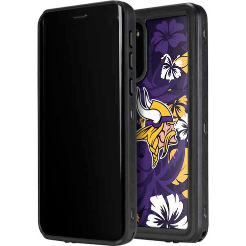 NFL Minnesota Vikings Tropical Print Galaxy S20 Plus Waterproof Case