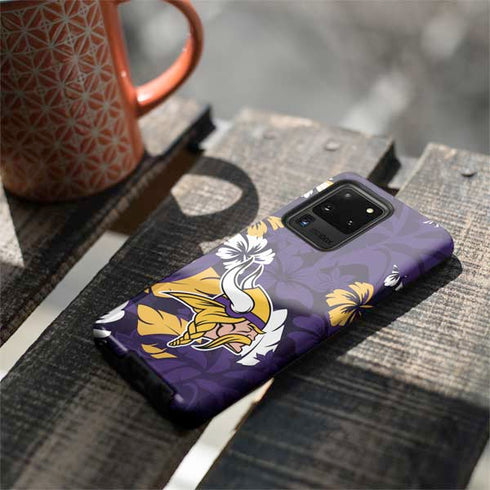 NFL Minnesota Vikings Tropical Print Galaxy S20 Ultra 5G Pro Case