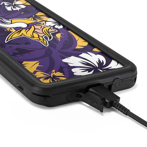 NFL Minnesota Vikings Tropical Print Galaxy S20 Waterproof Case