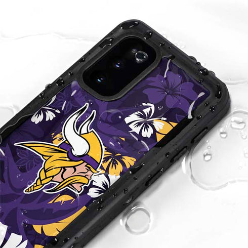 NFL Minnesota Vikings Tropical Print Galaxy S20 Waterproof Case