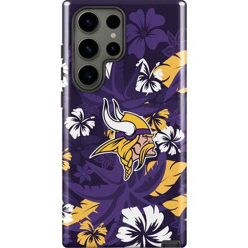 NFL Minnesota Vikings Tropical Print Galaxy S23 Ultra Pro Case