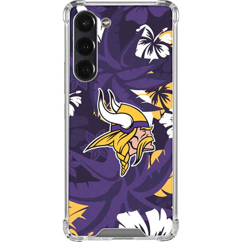 NFL Minnesota Vikings Tropical Print Galaxy S24 FE Clear Case