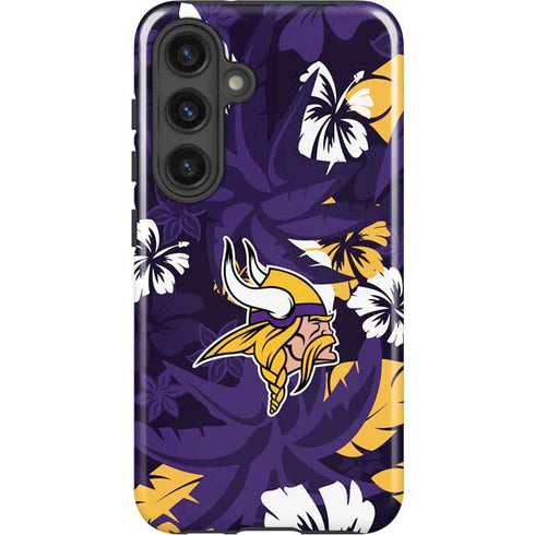 NFL Minnesota Vikings Tropical Print Galaxy S25 Plus Impact Case