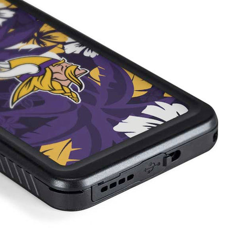 NFL Minnesota Vikings Tropical Print Galaxy S24 Plus Waterproof Case
