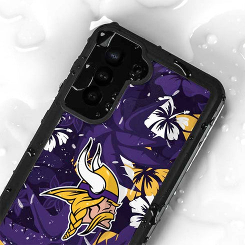 NFL Minnesota Vikings Tropical Print Galaxy S24 Plus Waterproof Case