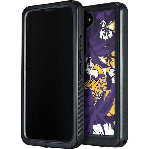 NFL Minnesota Vikings Tropical Print Galaxy S24 Waterproof Case
