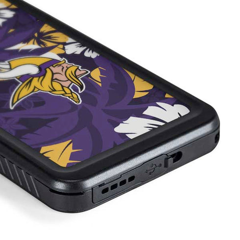 NFL Minnesota Vikings Tropical Print Galaxy S24 Waterproof Case