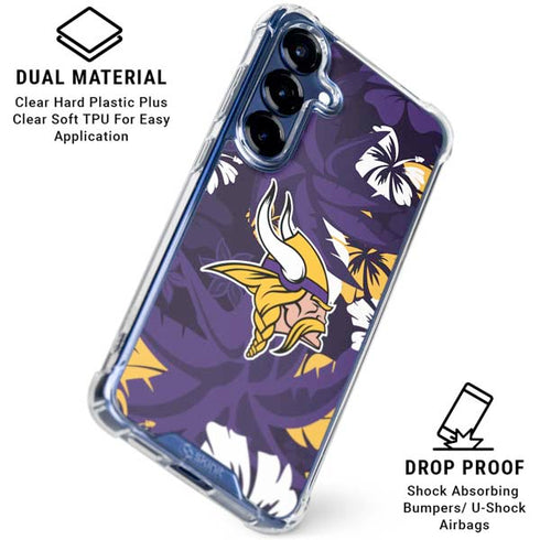 NFL Minnesota Vikings Tropical Print Galaxy S25 Plus Clear Case