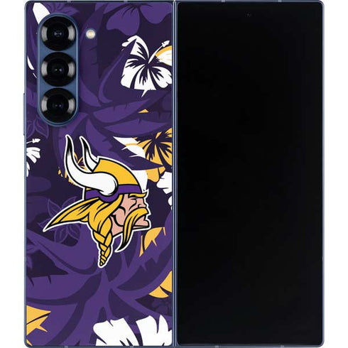 NFL Minnesota Vikings Tropical Print Galaxy Z Fold6 Skin