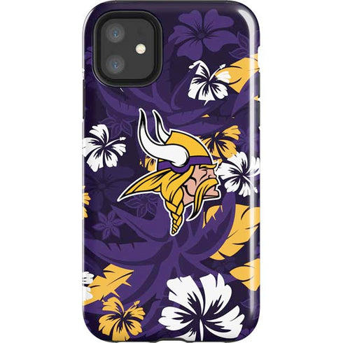 NFL Minnesota Vikings Tropical Print iPhone 11 Impact Case