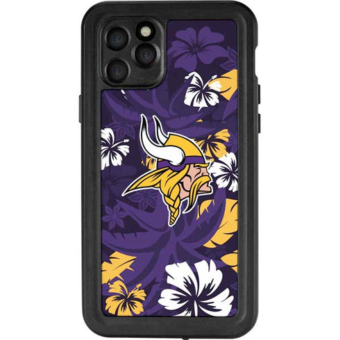 NFL Minnesota Vikings Tropical Print iPhone 11 Pro Waterproof Case