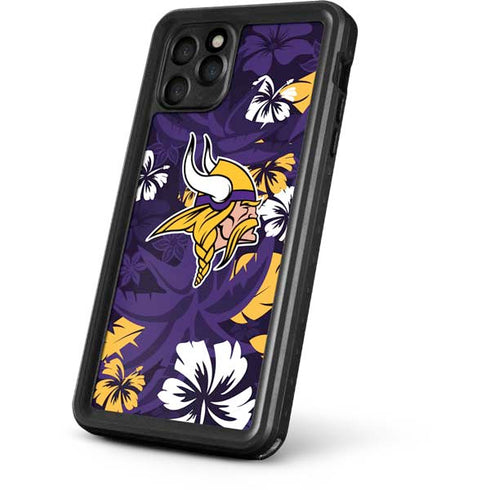 NFL Minnesota Vikings Tropical Print iPhone 11 Pro Waterproof Case