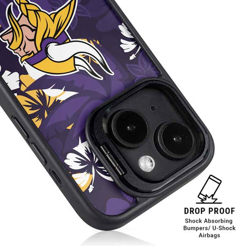 NFL Minnesota Vikings Tropical Print iPhone 14 Plus Kickstand Case