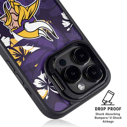 NFL Minnesota Vikings Tropical Print iPhone 14 Pro Max Kickstand Case