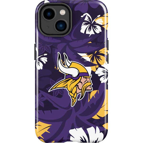 NFL Minnesota Vikings Tropical Print iPhone 15 Impact Case