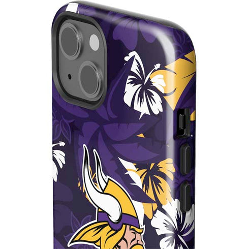 NFL Minnesota Vikings Tropical Print iPhone 15 Impact Case