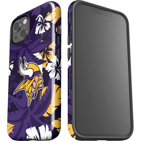 NFL Minnesota Vikings Tropical Print iPhone 15 Impact Case