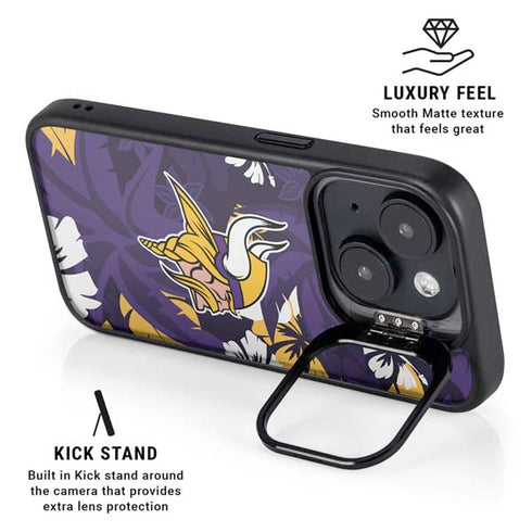 NFL Minnesota Vikings Tropical Print iPhone 15 Plus Kickstand Case