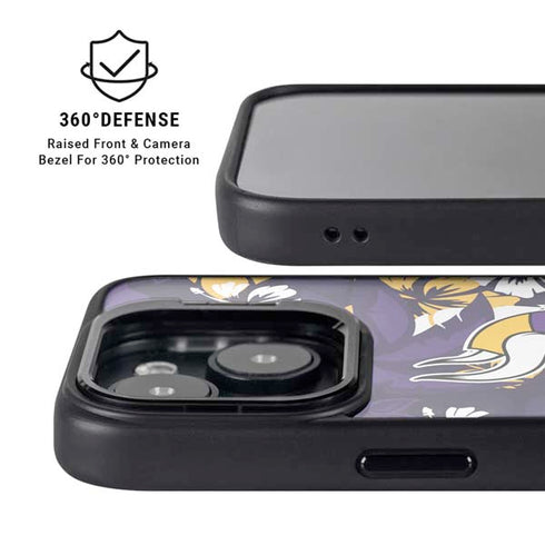 NFL Minnesota Vikings Tropical Print iPhone 15 Plus Kickstand Case